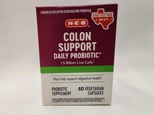 H-E-B Colon Support Daily Probiotic Supplement 60 Vegetarian Capsules