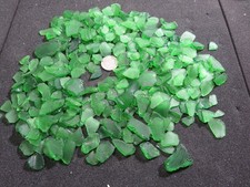 Surf Tumbled Sea Glass Rich Dark Green 14.15 OZ Florida Found