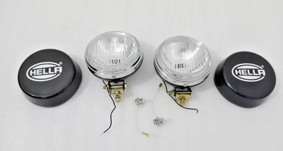 Pair Hella Clear Fog Lamp With Cover With Bulb H3 Halogen Bulb Universal