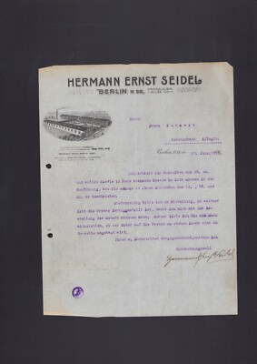 BERLIN, Brief 1914, Hermann Ernst Seidel 