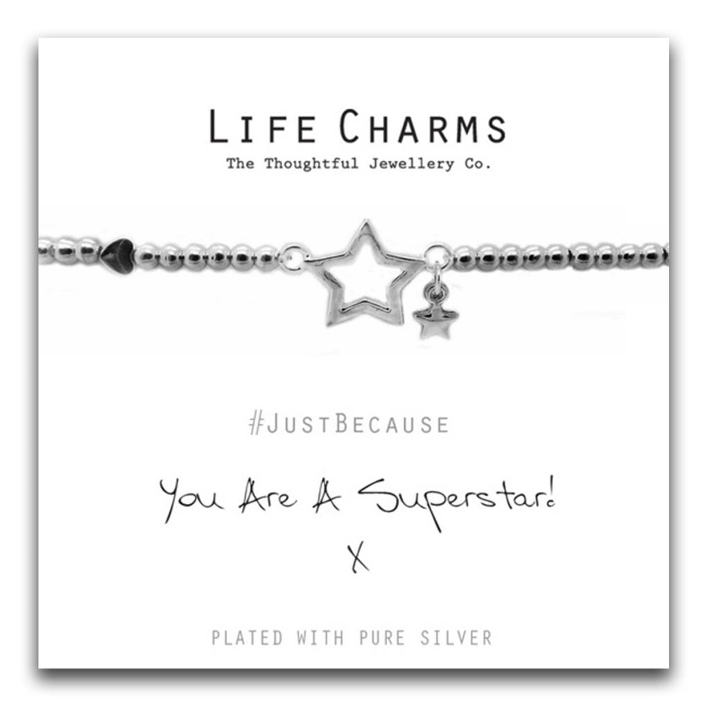 You Are A Superstar Bracelet – Life Charms Silver Plated Jewellery Gift For Her