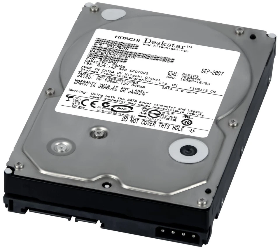 Hitachi Deskstar T7K500 HDT725032VLA380 320GB 7200RPM 8MB SATA II 3.5" Inch - Image 2 of 3