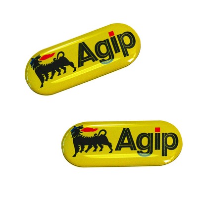 2 X Domed Stickers Decals Agip Oil Racing Race Moto Gp Car