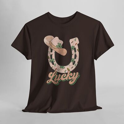 St Patrick's Day Lucky Horseshoe Unisex Tee - Irish Clover Shirt, Bar Party Top