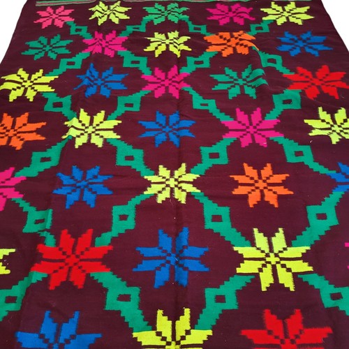 Boujaad Moroccan Handmade Rug Red Pink Blue Stars Wool Rug Tribal Berber Carpet - Picture 16 of 24