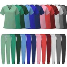 Soft Fabric Nurse Scrubs Hospital Medical Scrubs Women Jogger Scrubs Sets Pair
