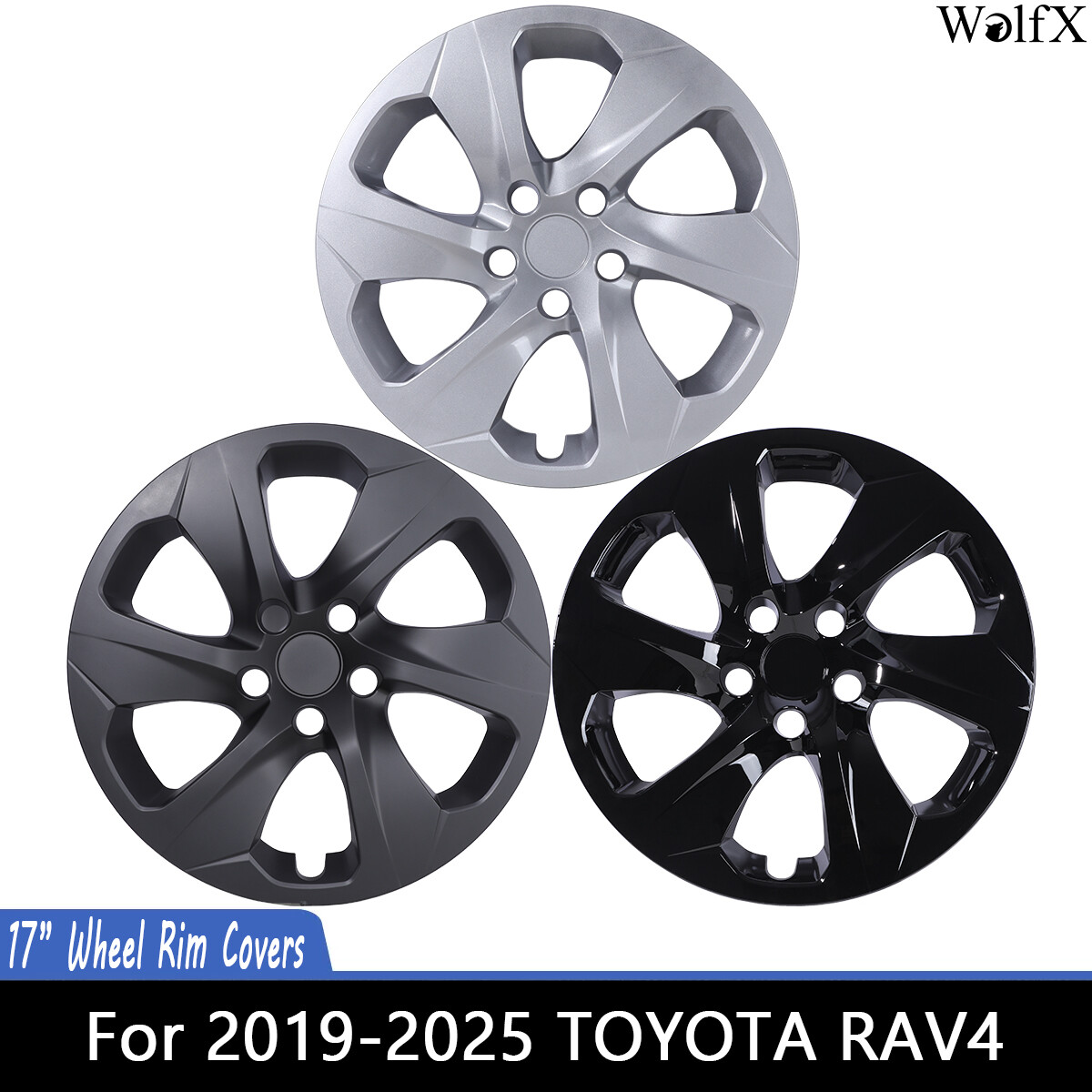 2019-2025 Toyota RAV4 Snap-On 17-Inch 4-Piece Wheel Rim Covers Trim Rings Caps