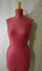 VTG Dress Form M Fabric Covered Red Maroon Rome Italy NO BASE 1969 Bust 36in