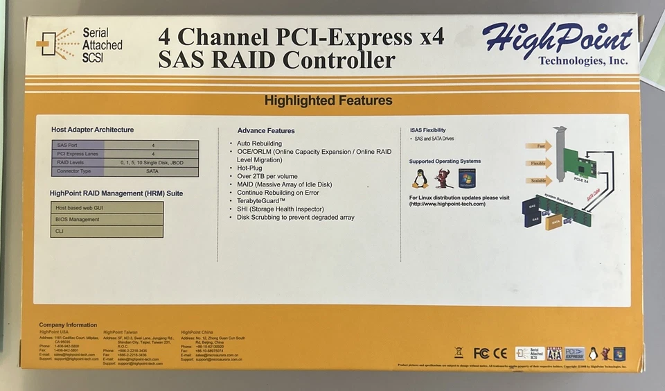 HighPoint RocketRAID 2640X4 SGL PCI-Express x4 SATA / SAS Controller Card - Image 3 of 4