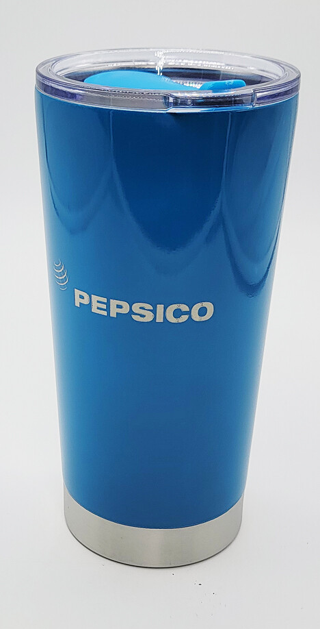 Frost Tumbler Hot Cold Thermos 20 Oz Pepsi Co 7" Cerulean Blue Silver BRAND NEW 