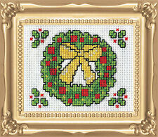 Design Works Counted Cross Stitch 2 Inches x 3 Inches Picture Kit 508 with Frame Featuring a Bear on Ice Skates