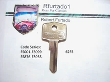 Key Blank for Land Rover - Austin America - MG - Sunbeam - 60's 70's (62FS)