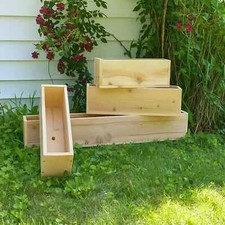 Handmade Red Cedar Window Planter Box: Flower Box for Garden & Home Decor