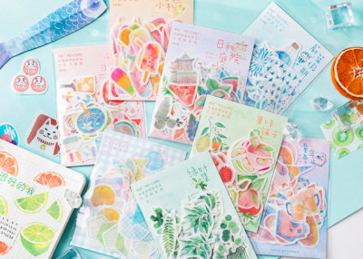 Ästhetische Aufkleber 46 Stück hübsch bunt Frühling Blume Aufkleber Schreibwaren Packung 