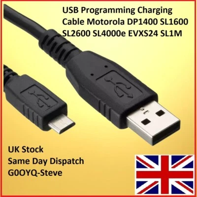 G0OYQ USB Programming Charging Cable Motorola DP1400 SL1600 SL2600 SL4000e EVXS24 SL1M