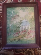 Greenbrier Resort Hotel WV Springhouse Miniature Painting Signed Lorrie Sweatt
