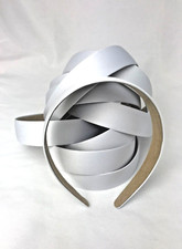 10 White Satin Headbands Duufin 1 Inch Hard DIY Crafts, Bulk Women  Girls