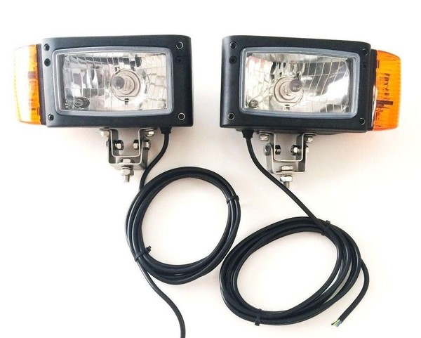 2X Scheinwerfer Blinker 12V Baumaschinen Schlepper Bagger SchneeräUmer Radlader-image