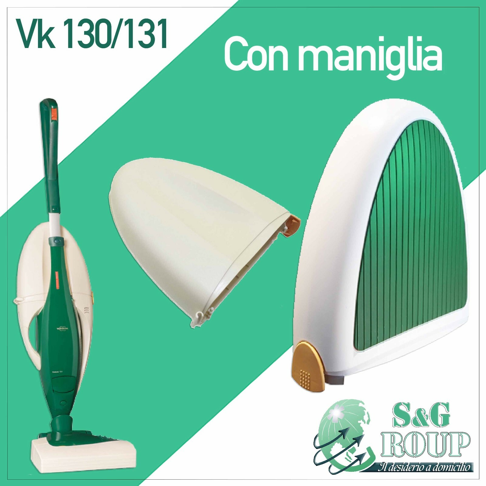 GUSCIO UNITA' FILTRO ASPIRAPOLVERE VORWERK FOLLETTO VK130 VK 131 CON MANIGLIA