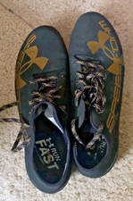 UA Under Armour SpeedForm Sprint Pro Track Shoes Gold Black Size 10.5