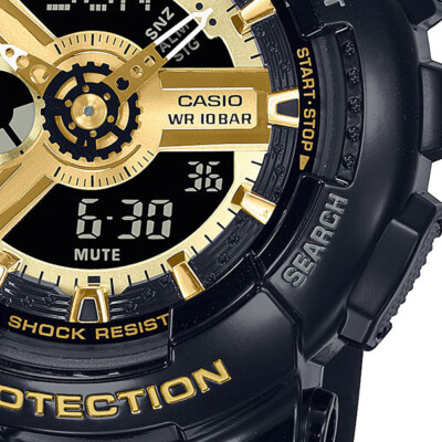 Casio Baby-G BA-110X-1AJF Quartz Black Gold Dial 43.4 mm Watch for