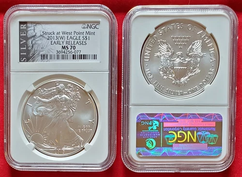 2013(W) Silver Eagle S$1 NGC MS70 ER Struck at West Point ALS Liberty Label (077