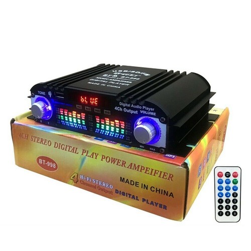 4-Kanal Endstufe Digital Verstärker DC12v Bluetooth 5.0 Auto PKW AMP Subwoofer - Picture 4 of 14