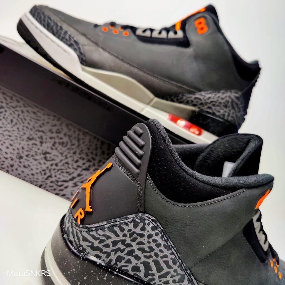 Air Jordan 3 US 13 Men's Black White Gray Orange Nike Retro Fear  CT8532 080 New thumbnail 13