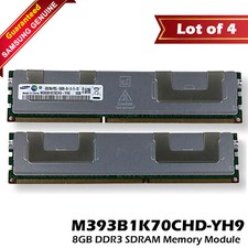 Lot of 4 Samsung M393B1K70CHD-YH9 8GB DDR3-1333 PC3-10600 2RX4 ECC 1.35V Memory