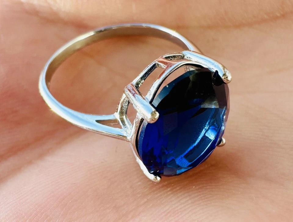 Blauer Saphir Ring 925 Sterling Silber für Damen - Bild 4 von 4