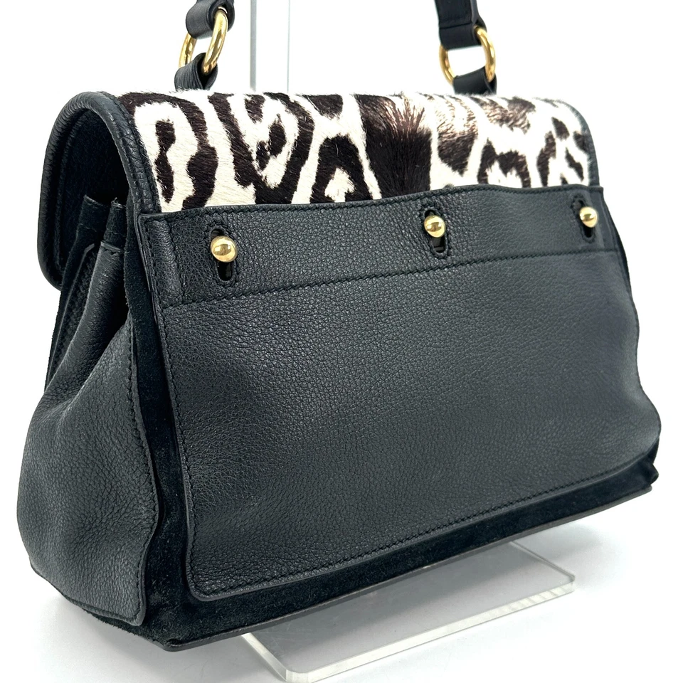 YSL Bolso de Hombro Yves Saint Laurent Bolso de Mano Leopardo Auténtico 195T0159 Foto 3 de 4