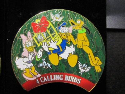12 Days of Christmas Wreath Disney Pin 4 Calling Birds Donald Duck