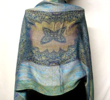 Scarf Large Fringe Jewel Tones 22 X 77 Inch No Tag