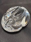 Steuben Glass Bunny Rabbit Hand Cooler Figurine Paperweight Signed Vintage 5523
