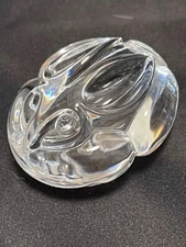 Steuben Glass Bunny Rabbit Hand Cooler Figurine Paperweight Signed Vintage 5523