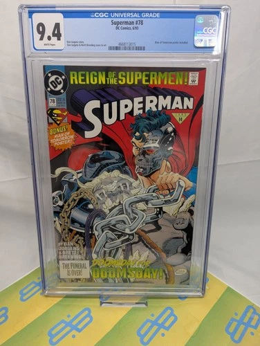 SUPERMAN #78 CGC-Grade 9.4 [1993] 1st Cyborg Superman, Complete with Poster