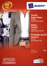 Image of Avery 4826 Security Badge Holder with Clip, 85 x 54 mm - Pack of 25