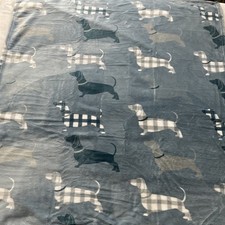Dachshund Blanket, Blue Plaid Plush Pet Throw Blanket Fluff  Snooze Dachshunds