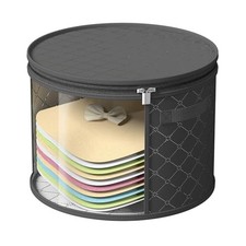 Hat Boxes For Women Storage - This Oversized Clear Hat Pure Black 1Pack