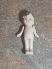 Antique Bisque Miniature Doll with Wire Attached Movable Arms Gold Hair 3