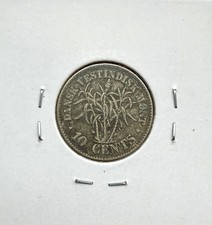 1878 Danish West Indies Christian IX Silver 10 Cents