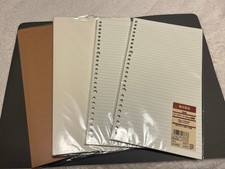 Muji Ryohin B5 slim size binder white/beige and loose leaf 3fa692