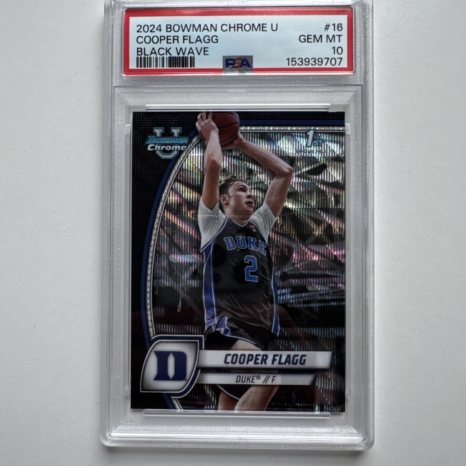 2024 Bowman Chrome U 16 Cooper Flagg Black Wave Rookie PSA 10 GEM MINT