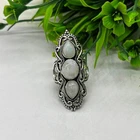 Beautiful Moonstone 925 Sterling Silver Handmade Vintage-Style Women Ring Size 9