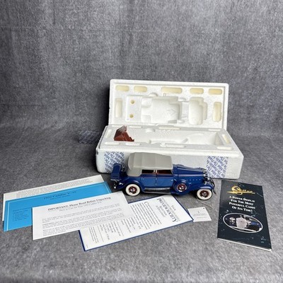 Franklin Mint 1932 Cadillac V-16 Sport Phaeton Blue 1:24 Diecast Vintage  Car