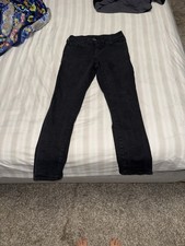 True Religion Jeans Boys Size 14 Black Dark Wash Stretch Geno Relaxed Slim