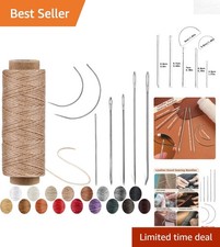 Versatile 55 Yards Nylon Waxed Thread  7 Hand Sewing Needles for Leather Repair