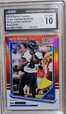 2018 PANINI HONORS LAMAR JACKSON SCORE RED ZONE REFRACTOR #12/20 ~ CGC 10 💎