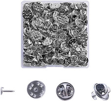 100 Pack Metal Locking Pin Backs Lapel Pin Butterfly Clutch Back for Brooch Tie
