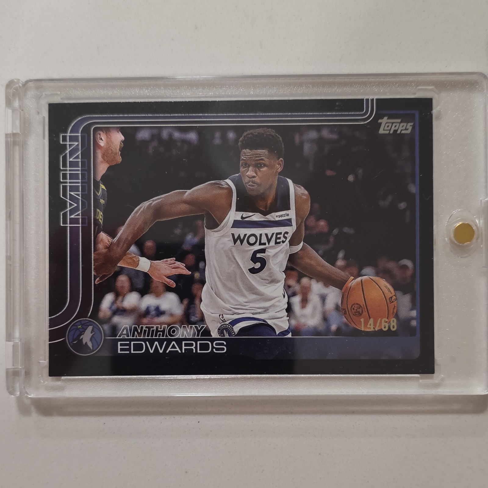 Anthony Edwards 2025-26 Topps Black Serial Numbered #108 Timberwolves /68 NBA